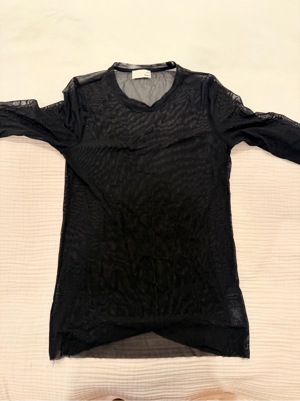 Aritzia Sheer Black Long Sleeve Mesh Top